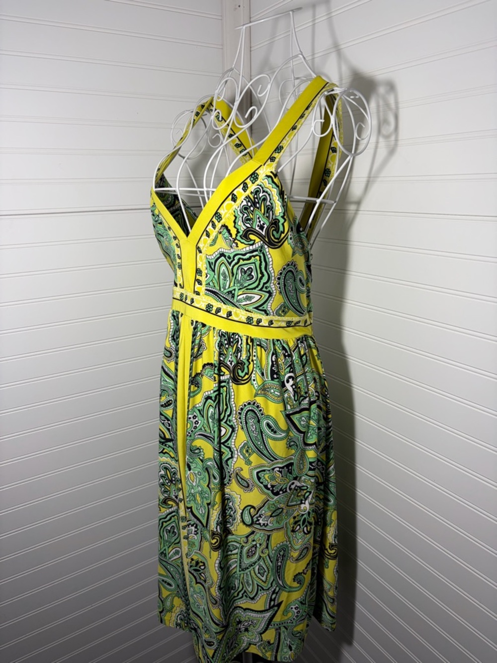 INC International Concepts Yellow and Green Paisley Dress